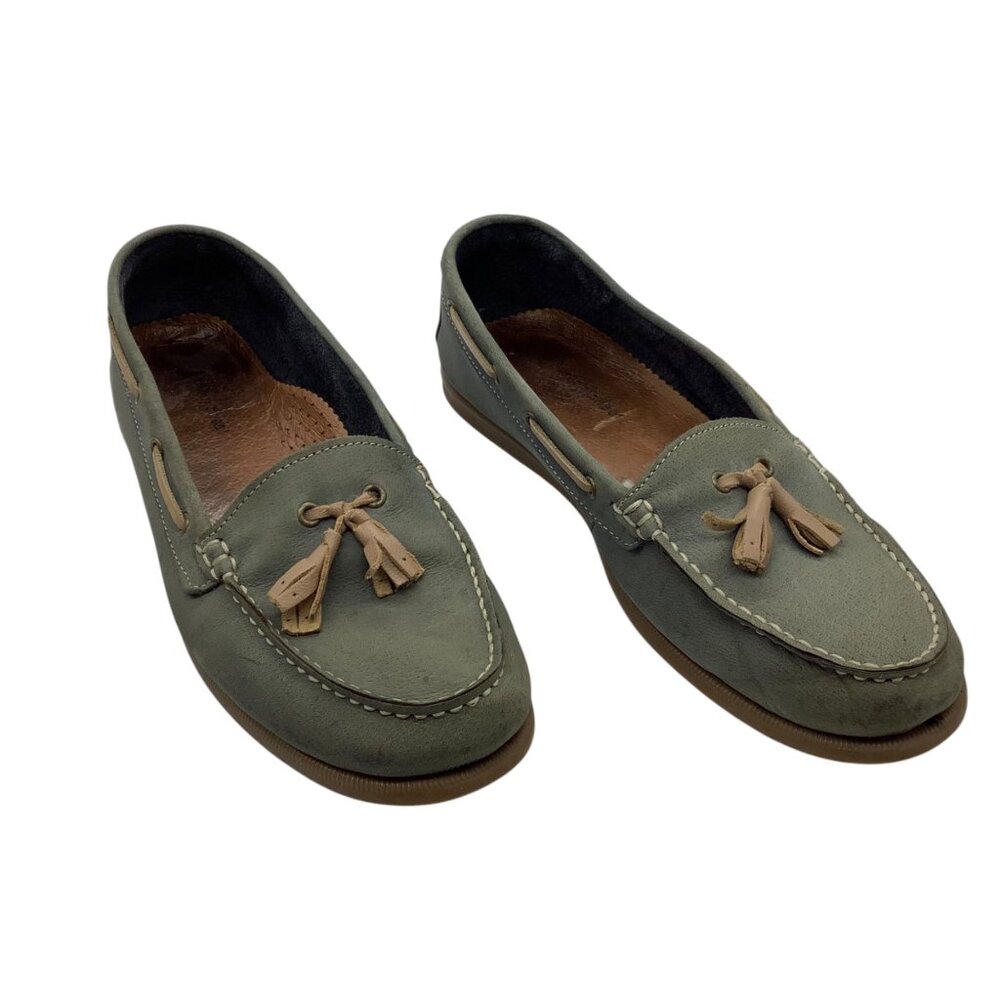 Eric Michael Green Leather Tassel Loafers Women EU 40 Comfy Casual Slip-On Shoe